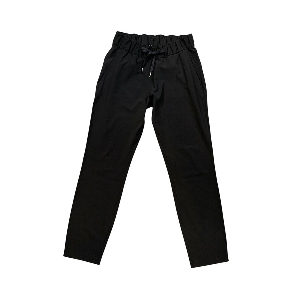 Lululemon Pants Womens 4 Black On The Fly Elastic Drawstring Waist Straight Leg